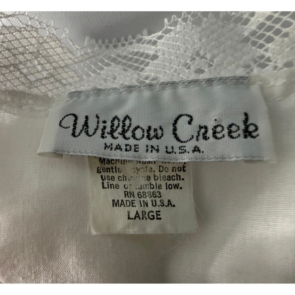 Willow Creek Nightgown Women L White Vtg Lace Victorian Prairie Feminine USA View 5